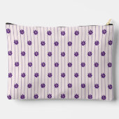 Uw Initialen Violet & Blush Stripes Paarse Bloemen Etui (Achterkant)