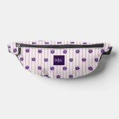 Uw Initialen Violet & Blush Stripes Paarse Bloemen Heuptasje (Liggend)