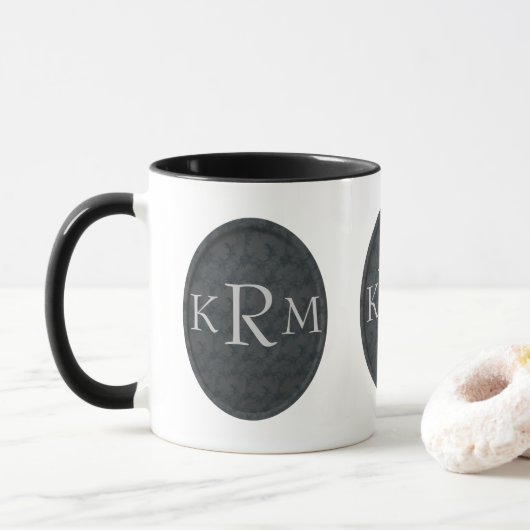 Uw initials monogram personaliseren mok (Met donut)