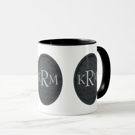 Uw initials monogram personaliseren mok (Voorkant rechts)
