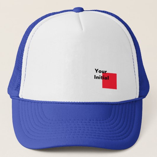 Uw initiële monogram diepblauw trucker pet (Voorkant)