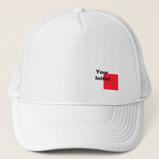 Uw initiële monogram wit trucker pet (Voorkant)