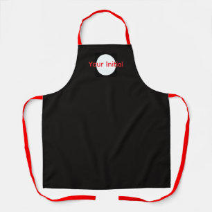 Uw initiële monogram zwart schort