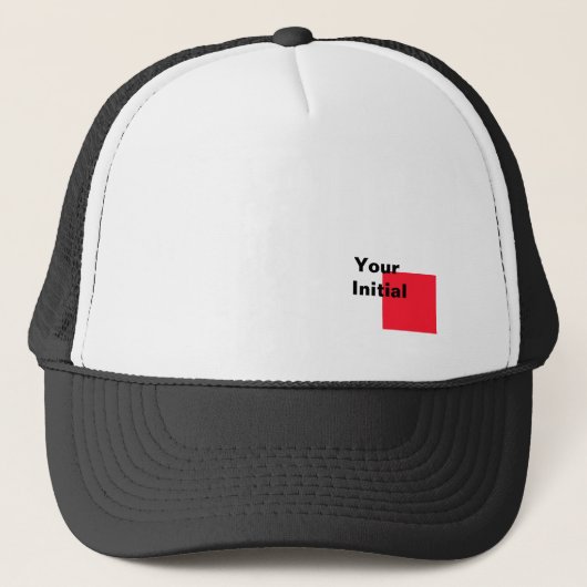 Uw initiële monogram zwart + wit trucker pet (Voorkant)