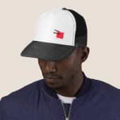 Uw initiële monogram zwart + wit trucker pet (In situ)