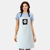 Uw initiële monogram zwarte banden wit schort (Gedragen)