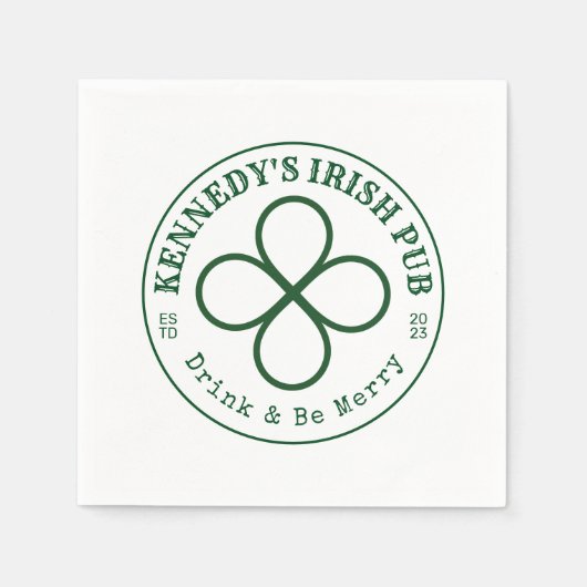 UW IRISH PUB Eat Drink & Be Irish Napkins Servet (Voorkant)
