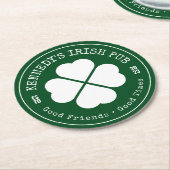 UW IRISH PUB Good Friends Good Times Ronde Kartonnen Onderzetter (Gebogen)