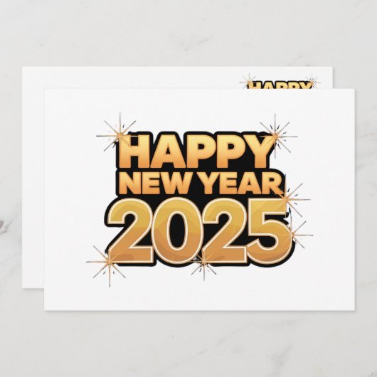 Uw Jaar In Inkt En Goud: 2025 Jaar Vakantie Kaart (Voorkant / Achterkant)