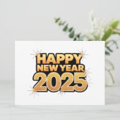 Uw Jaar In Inkt En Goud: 2025 Jaar Vakantie Kaart (Staand voorkant)