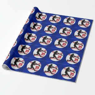 Uw Jersey Number Baseball Gift Wrapping Paper Cadeaupapier