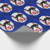 Uw Jersey Number Baseball Gift Wrapping Paper Cadeaupapier (Hoek)