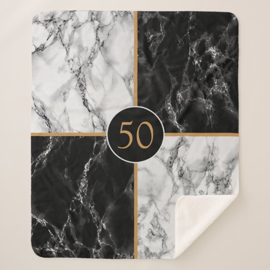 Uw Jubileum of verjaardagscadeau Sherpa deken (Voorkant)