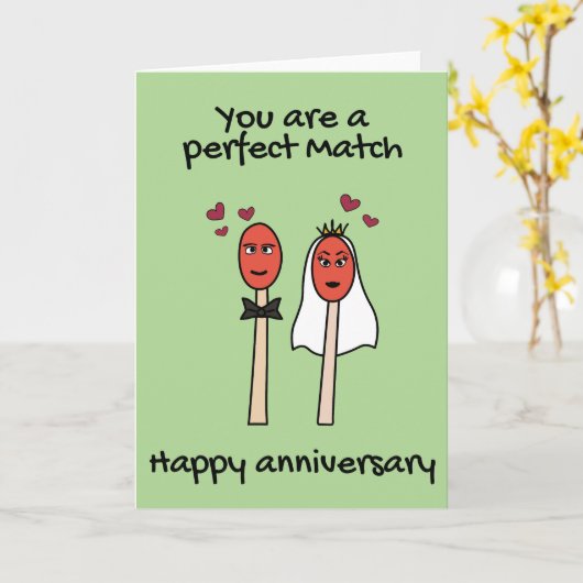 Uw Jubileum Perfect Match Mr en Mrs Kaart (Gele Bloem)