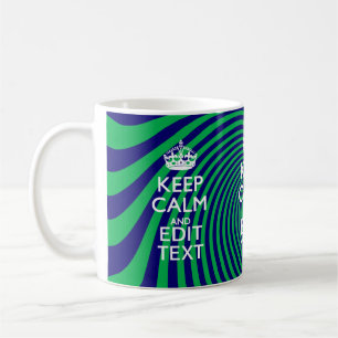 Uw kalm-houdtekst in blauw groen werveldecor koffiemok
