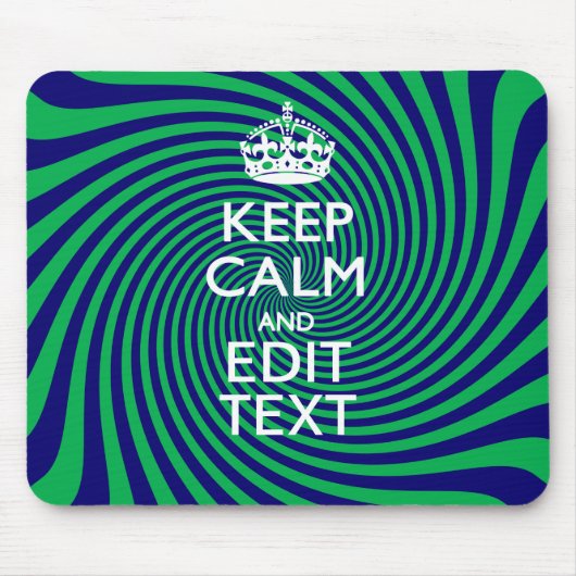 Uw kalm-houdtekst in blauw groen werveldecor muismat (Voorkant)