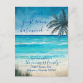 Uw kamer heeft Moved Beach Ocean Zee Aankondigingskaart (Voorkant)