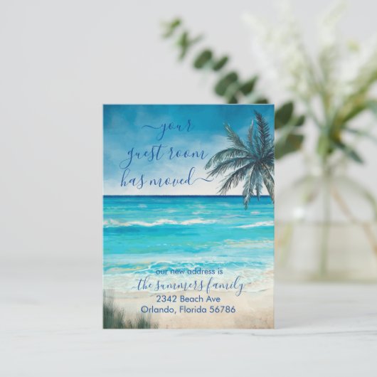 Uw kamer heeft Moved Beach Ocean Zee Aankondigingskaart (Staand voorkant)