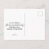 Uw kamer heeft verhuisd Cabin Mountain Forest Aankondigingskaart (Achterkant)