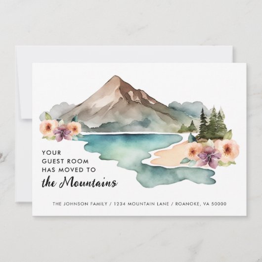 Uw kamer heeft verhuisde bergen aankondiging (Voorkant)