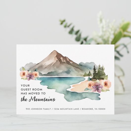 Uw kamer heeft verhuisde bergen aankondiging (Staand voorkant)