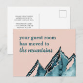 Uw kamer verhuisde Blush en Blauwgroen Mountains A Aankondigingskaart (Voorkant / Achterkant)