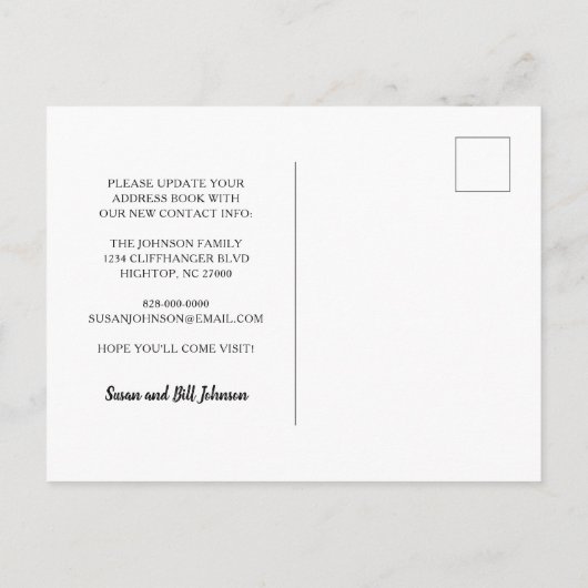 Uw kamer verhuisde Blush en Blauwgroen Mountains A Aankondigingskaart (Achterkant)