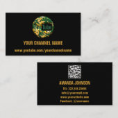 UW KANAAL NAAM YOUTUBER SUSCRIBE GROEN QR CODE VISITEKAARTJE (Voorkant / Achterkant)