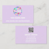 UW KANAALBENAMING YOUTUBER SUSCRIBE LOGO QR PINK VISITEKAARTJE (Voorkant / Achterkant)