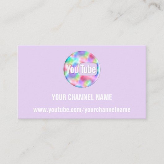 UW KANAALBENAMING YOUTUBER SUSCRIBE LOGO QR PINK VISITEKAARTJE (Voorkant)