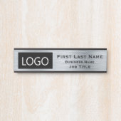 Uw Kantoor van de BedrijfsLogo van de  Zilver Deurbordje (Voorkant)