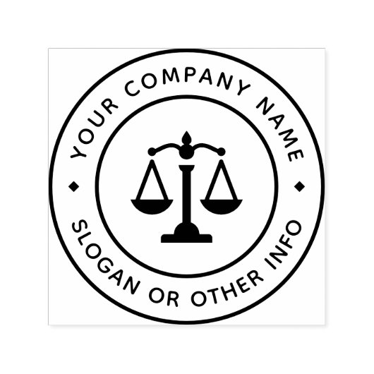 Uw kantoorlogo | Advocaat weegschaal van de gerech Zelfinktende Stempel (Design)