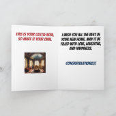 Uw kasteel is uw nieuwe huis gefeliciteerd kaart (Binnen)