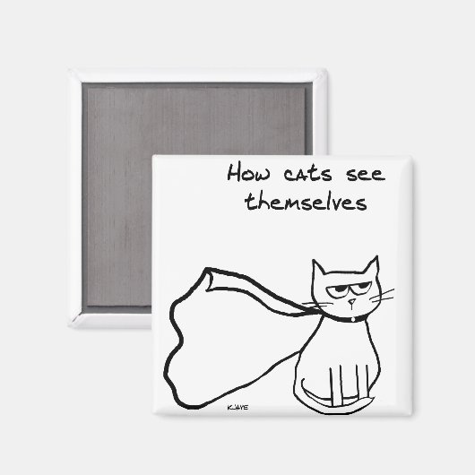 Uw Kat de Superheld - Grappig kattencadeau Magneet (Voorkant / Achterkant)