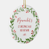 Uw Kat Foto 1 Kerstmis in FurEver Home Keramisch Ornament (Rechts)