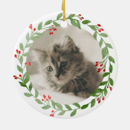 Uw Kat Foto 1 Kerstmis in FurEver Home Keramisch Ornament