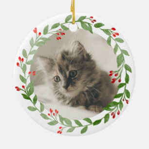 Uw Kat Foto 1 Kerstmis in FurEver Home Keramisch Ornament