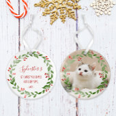 Uw Kat Foto 1 Kerstmis met Waterverf Ornament