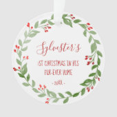 Uw Kat Foto 1 Kerstmis met Waterverf Ornament (voorkant)