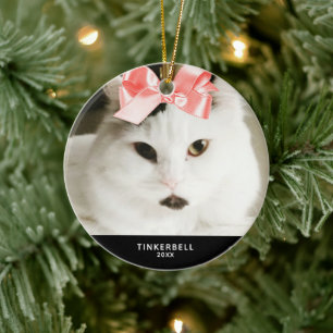 Uw Kat Foto gepersonaliseerd Jaar Keramisch Ornament