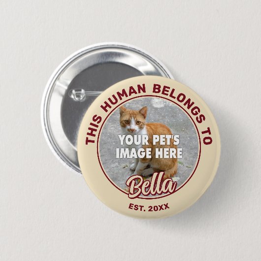 Uw Kat Foto Pin-Back Button (Voorkant /achterkant)