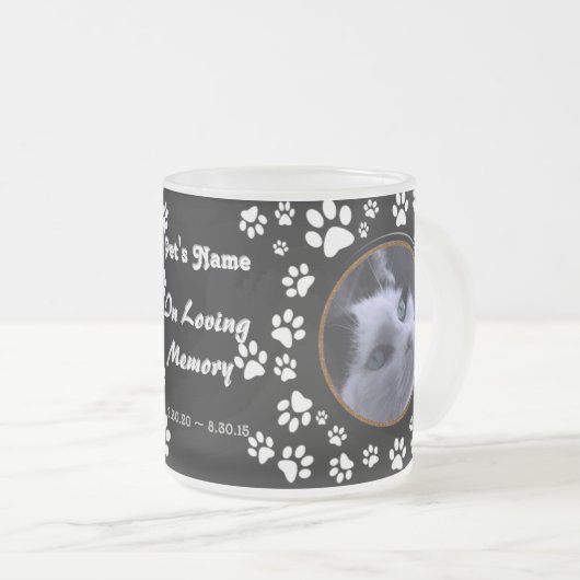 Uw Kat Foto's Memorial verfdrukken op zwarte Mok (Voorkant rechts)