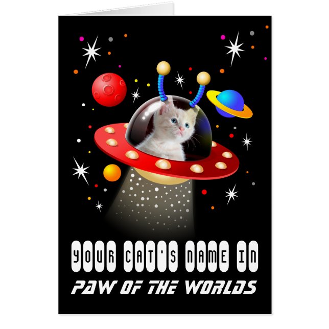 Uw kat in een Alien Spaceship UFO Sci Fi Scene (Voorkant)