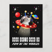 Uw kat in een Alien Spaceship UFO Sci Fi Scene Briefkaart (Voorkant)