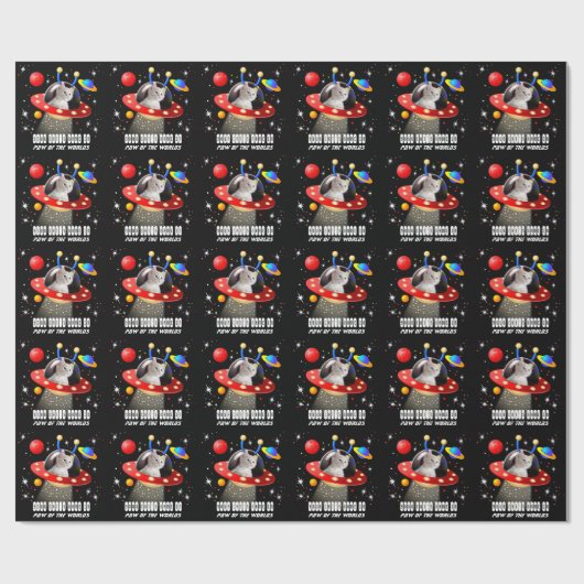 Uw kat in een Alien Spaceship UFO Sci Fi Scene Cadeaupapier (Vlak)