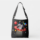 Uw kat in een Alien Spaceship UFO Sci Fi Scene Crossbody Tas (Voorkant)