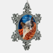 UW Kat of Hond FOTO Gepersonaliseerde Sneeuwvlok Tin Sneeuwvlok Ornament (Links)
