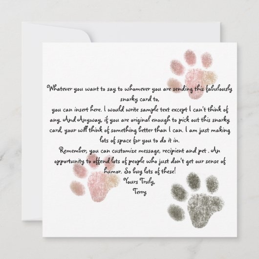 Uw Kat persoonlijke Snarky-kerstkaart (Achterkant)