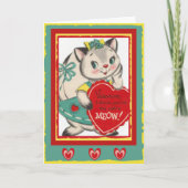 Uw Kat's Meow Retro Valentijn Card Feestdagen Kaart (Voorkant)