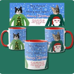 Uw Katten In Lelijke Kersttruien Aangepaste Foto Mok